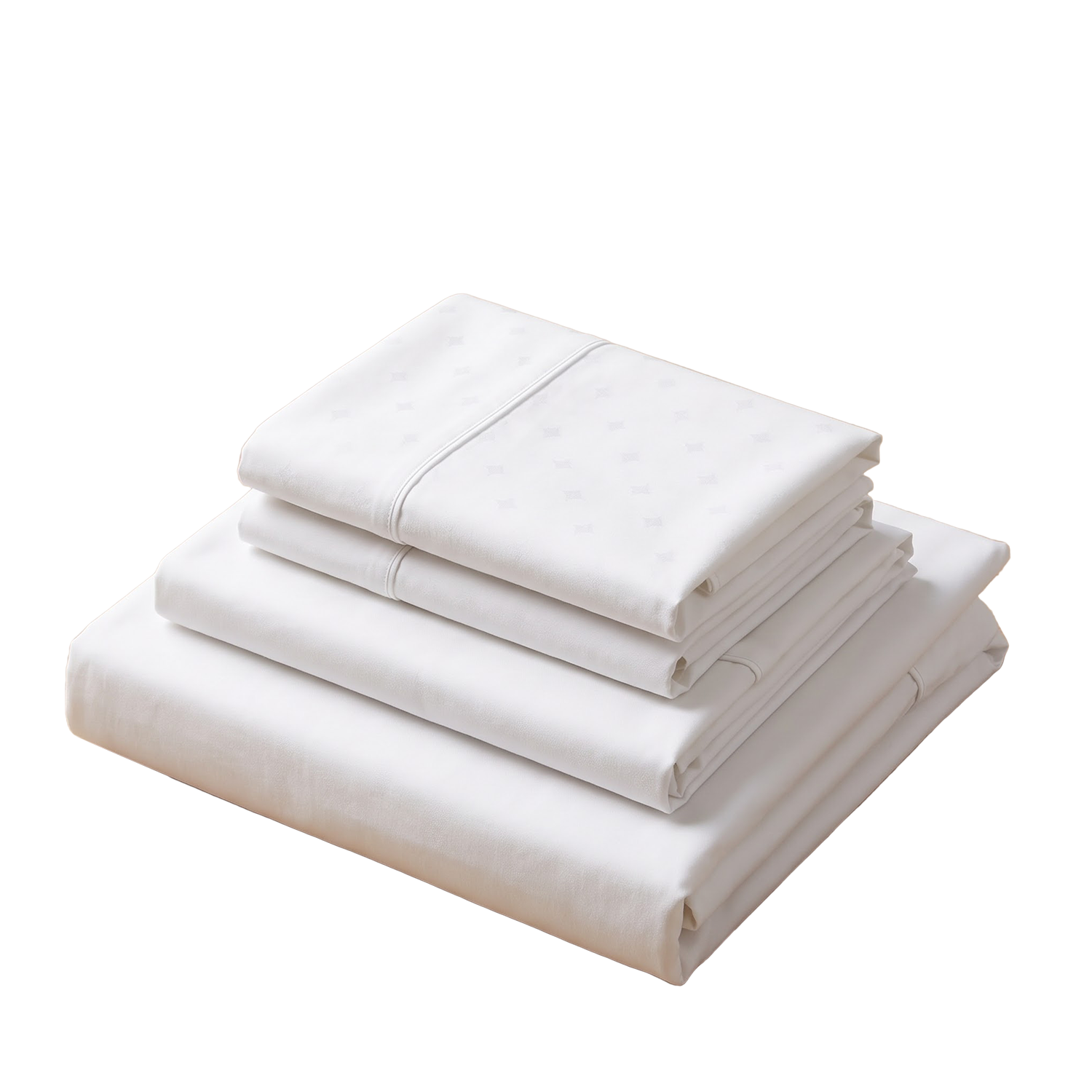 White Percale Cotton Bed Sheets - ( 4-Piece )