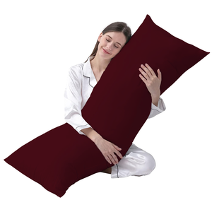 Wine Body Pillow Cover Solid Comfy Sateen (Set of 2)