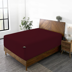 Wine Fitted Sheet Comfy Solid Sateen