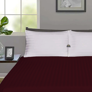 Wine Stripe Fitted Sheet Comfy Sateen