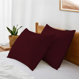 Wine Pillowcases Solid Comfy Sateen