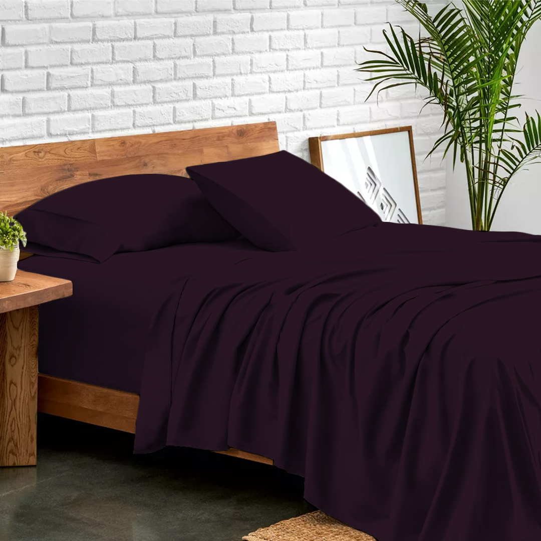 Wine Sheet Set Comfy Solid Sateen