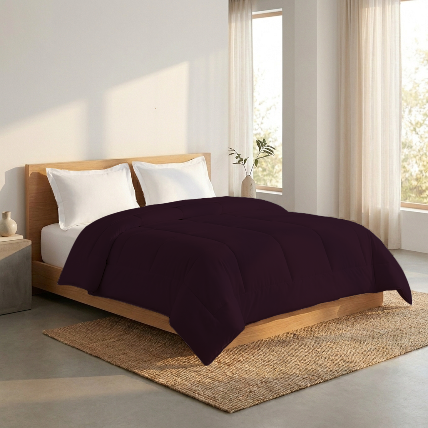Wine Comforter 400 GSM Comfy Cotton Sateen
