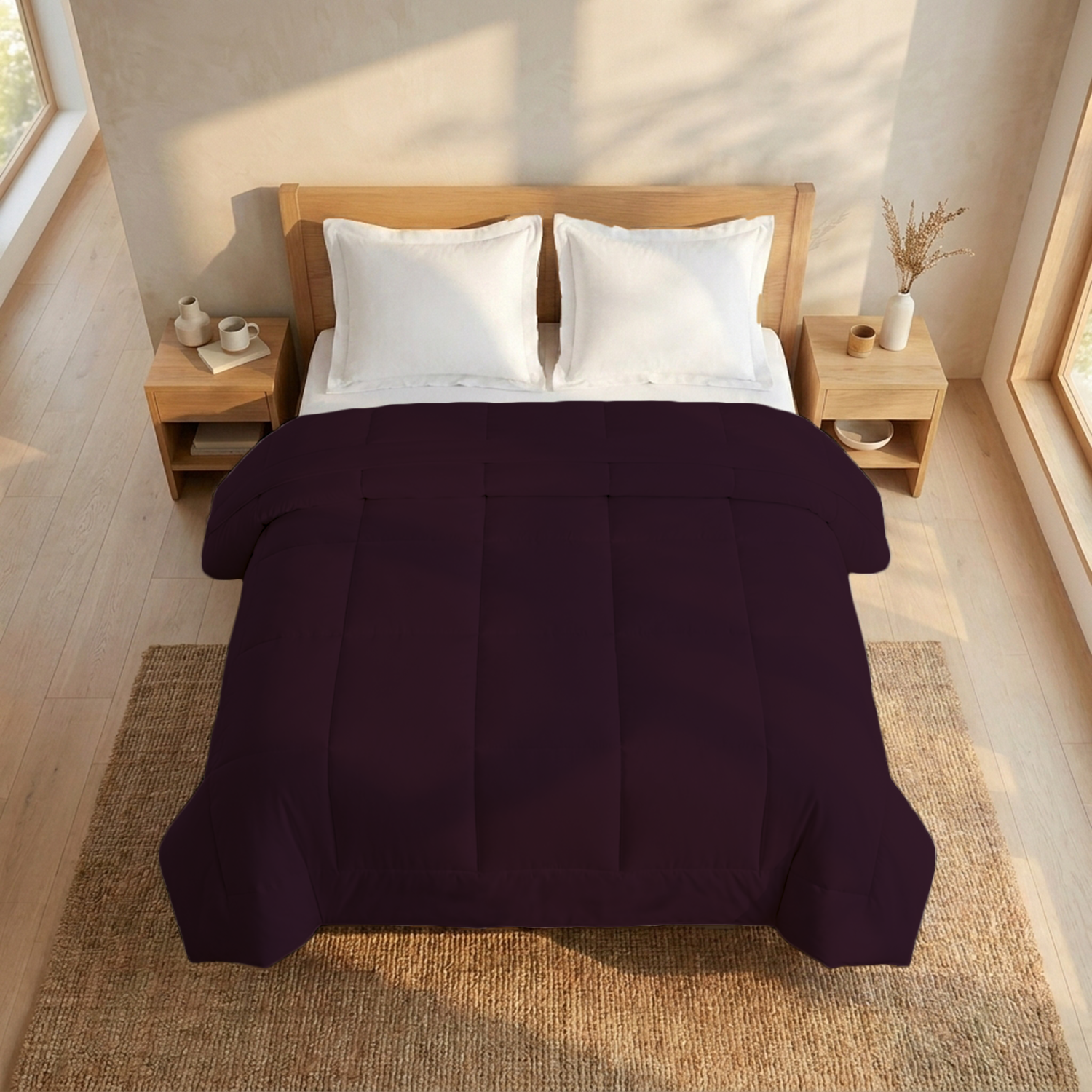 Wine Comforter 400 GSM Comfy Cotton Sateen