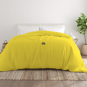 Yellow Cotton Duvet Cover Solid Comfy Sateen