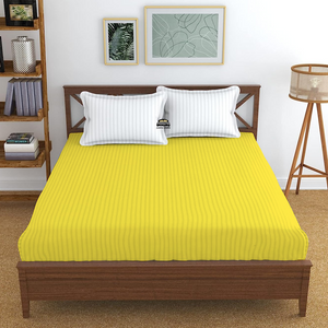 Yellow Stripe Fitted Sheet Comfy Sateen
