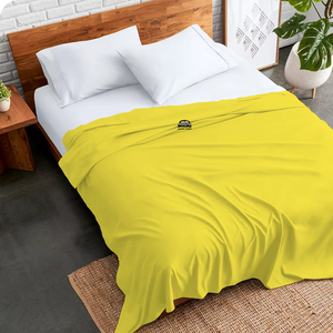Yellow Flat Sheet Solid Comfy Sateen