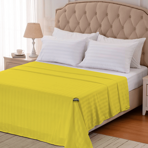 Yellow Stripe Flat Sheet Comfy Sateen