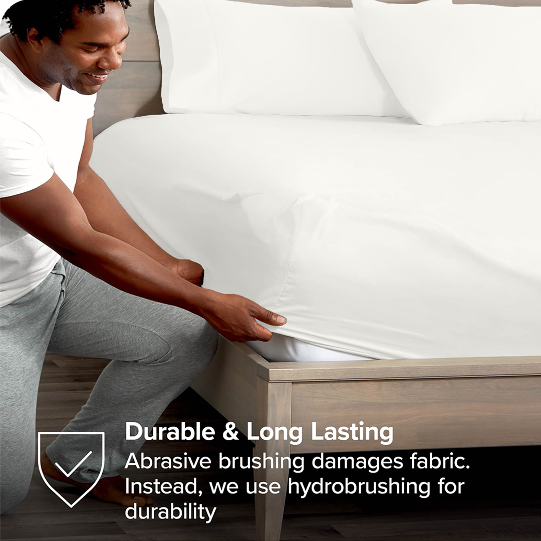 Fitted sheet with Pillowcase Solid Comfy Ivory