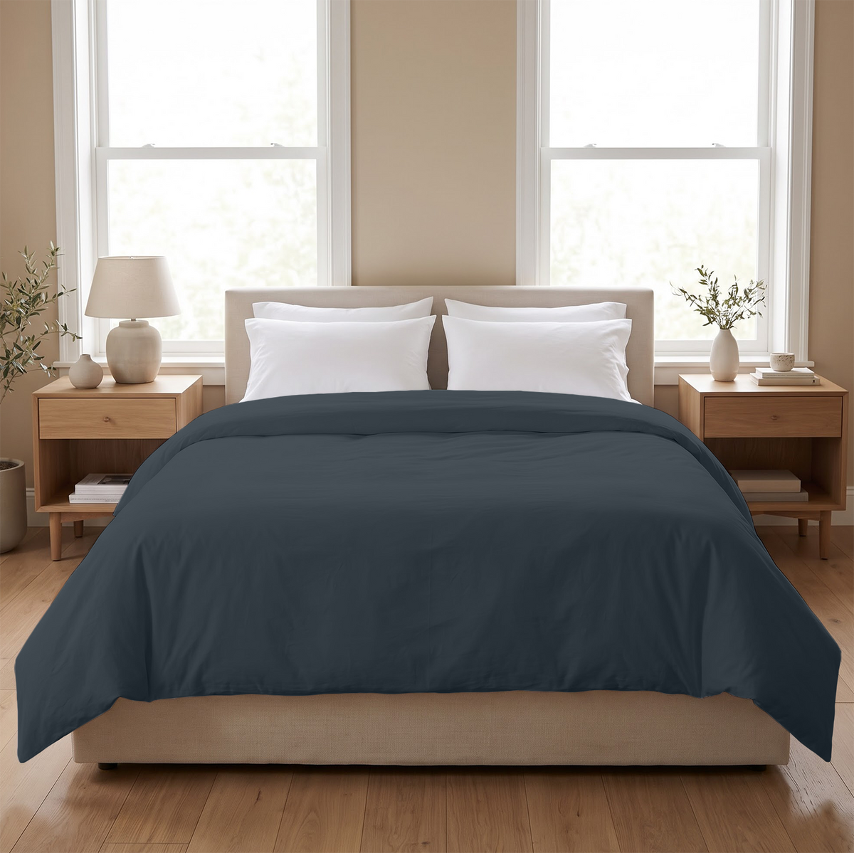 Medium Blue 600 Thread Count Duvet Cover | 100% Cotton Sateen