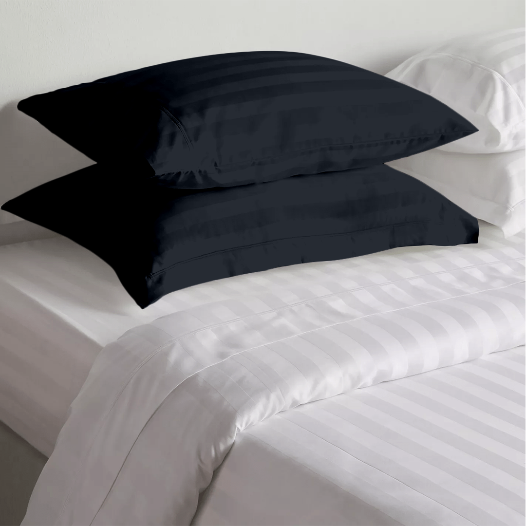 Navy Blue Stripe Pillow Shams