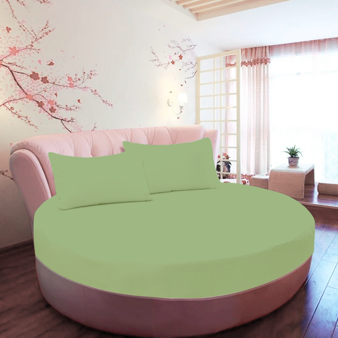 Sage Green Round Fitted Bed Sheets