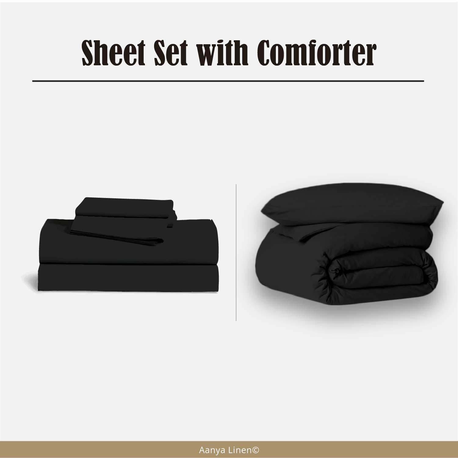 Black Sheet Set with Comforter