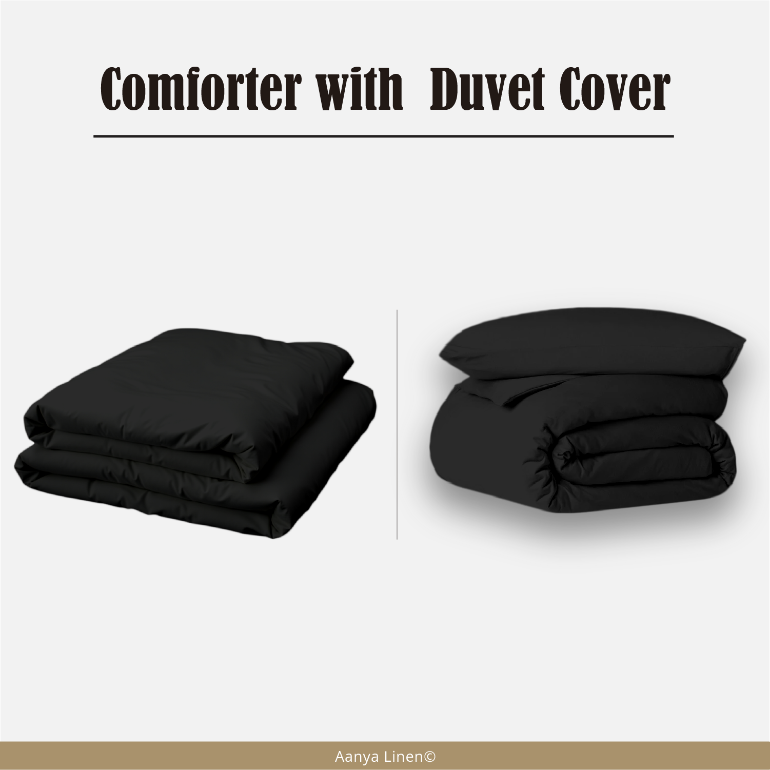 Black Comforter with Duvet Cover
