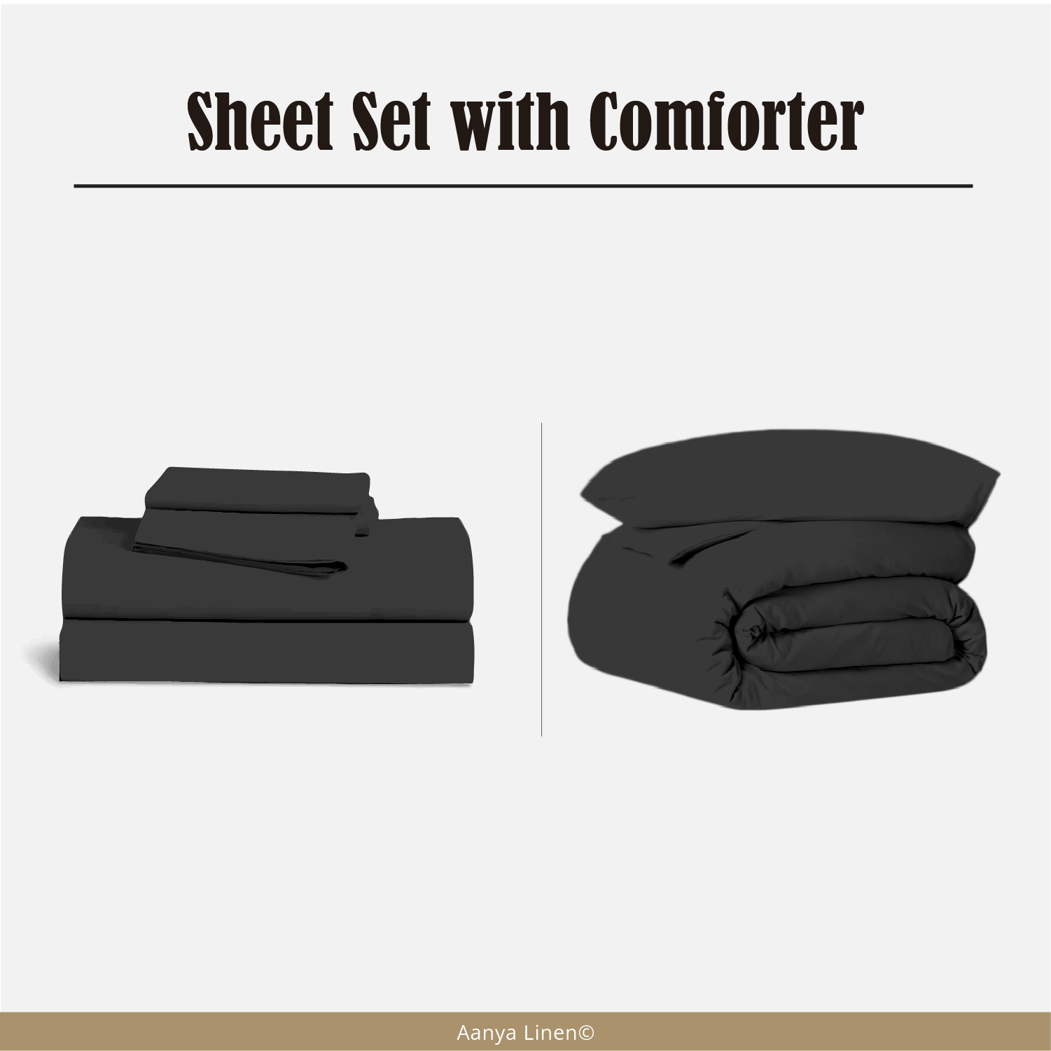 Dark Grey Sheet Set with Comforter