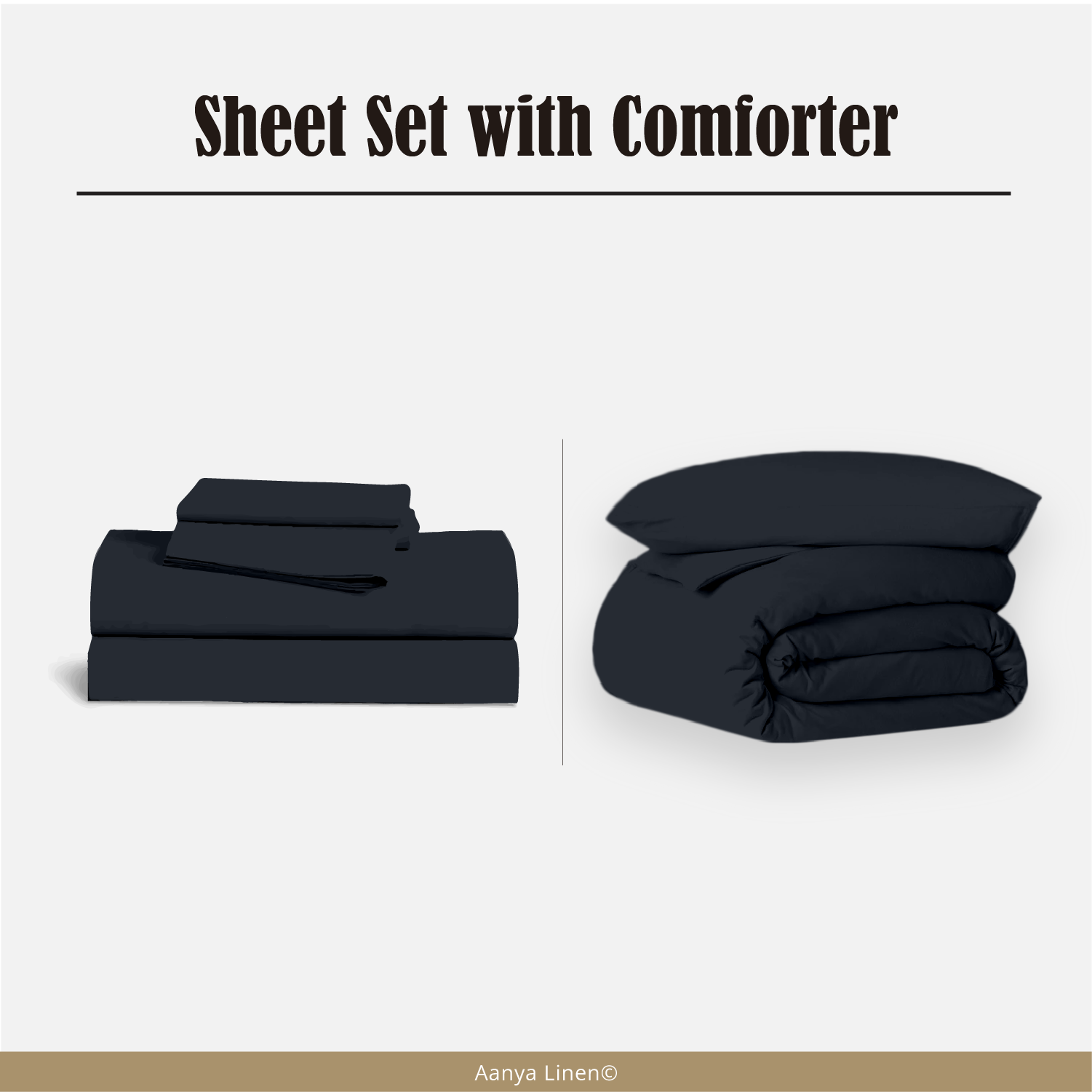 Navy Blue Sheet Set with Comforter