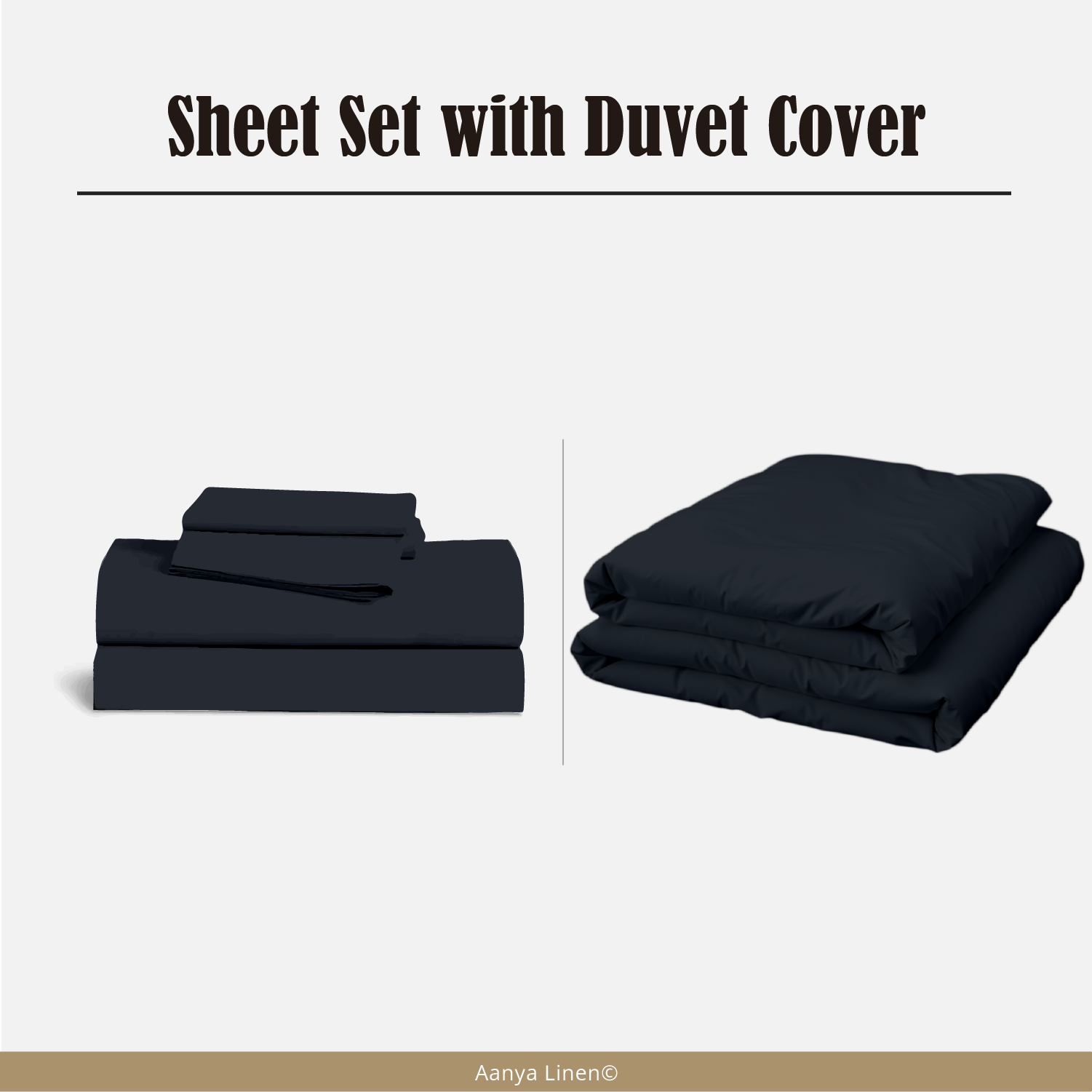Navy Blue Sheet Set with Duvet Cover