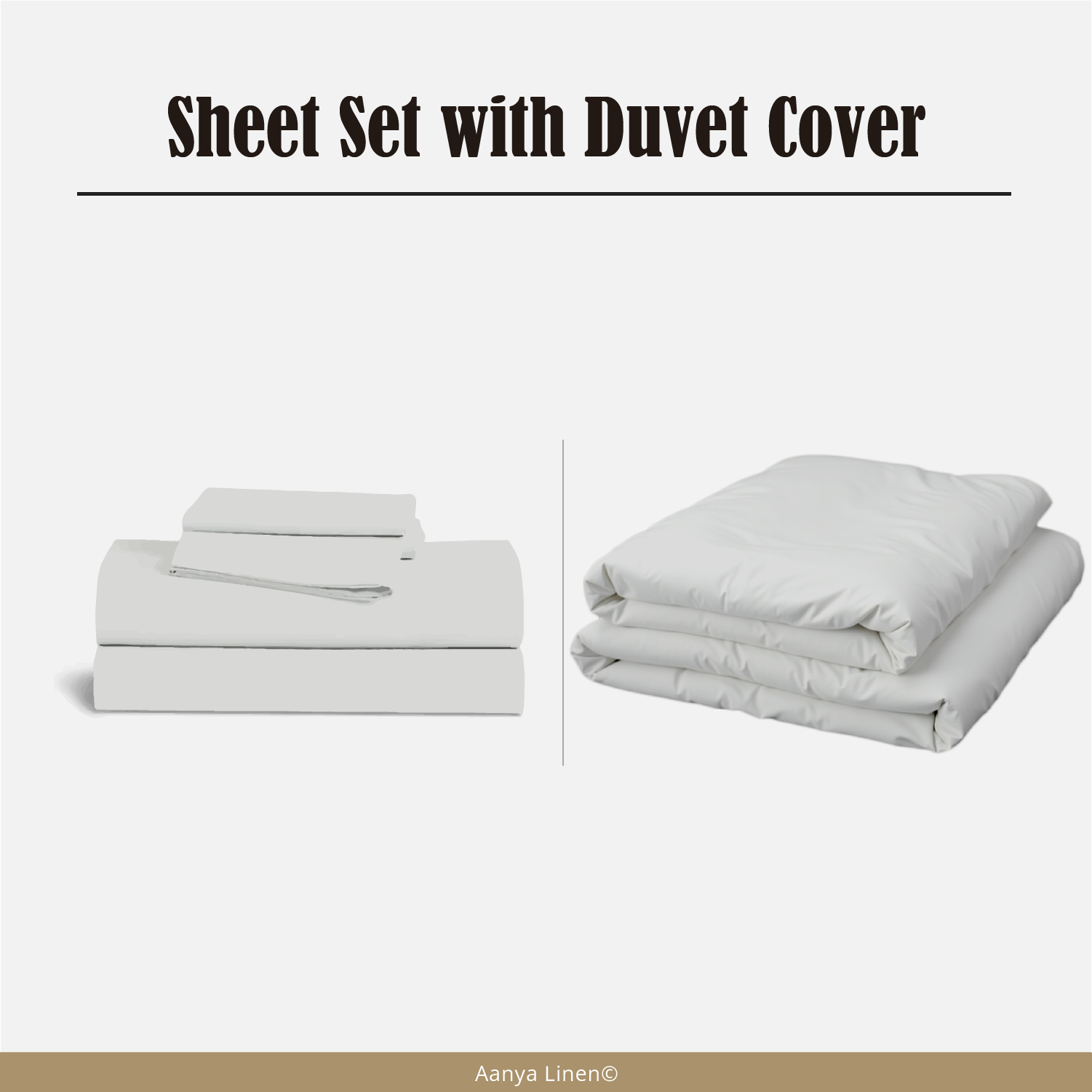Light Grey Sheet Set with Duvet Cover