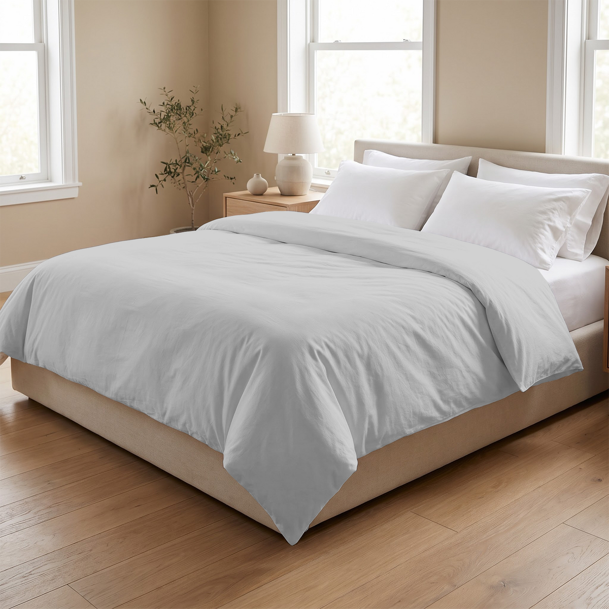 Silver Grey 600 Thread Count Duvet Cover | 100% Cotton Sateen