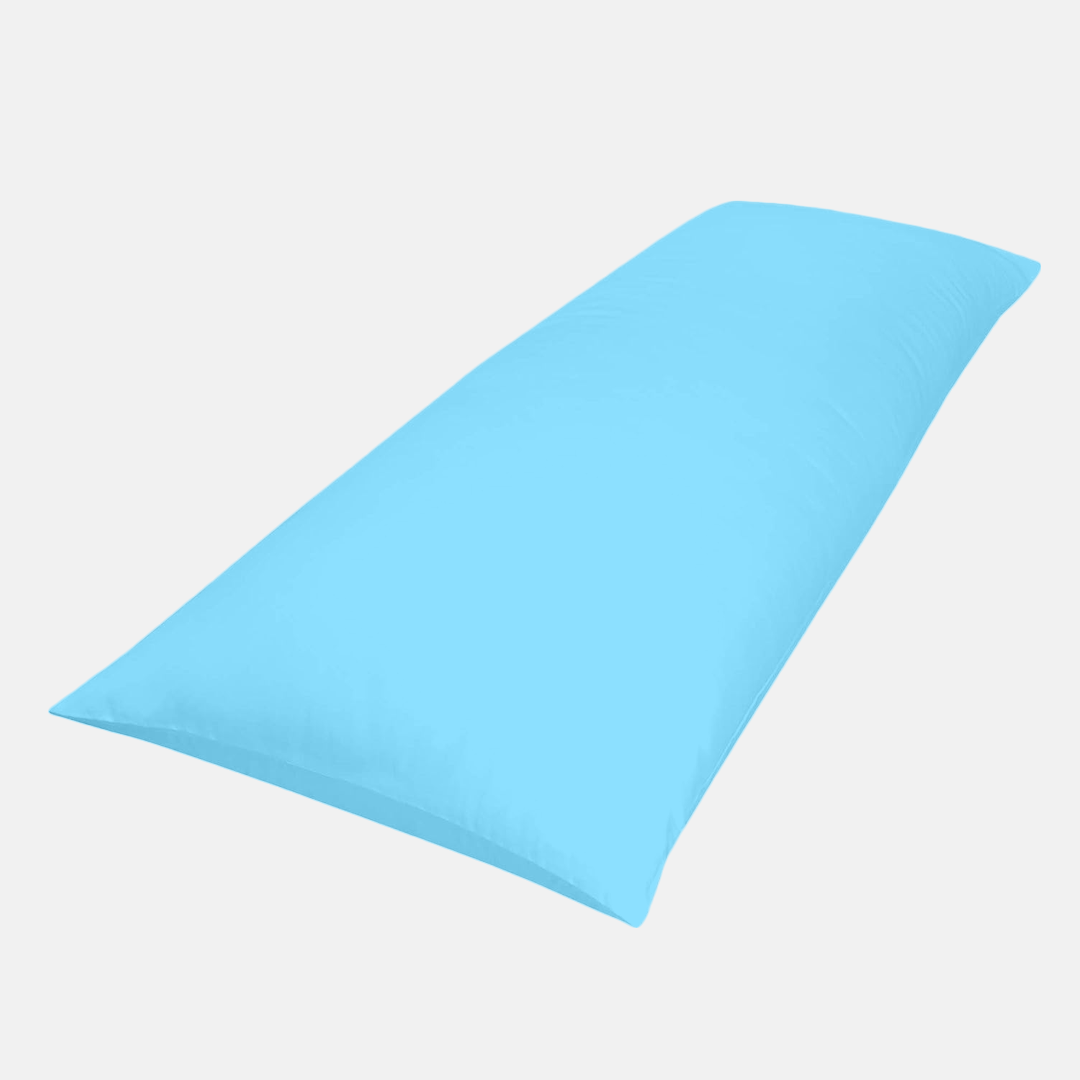 Light Blue Body Pillow Cover Solid Comfy Sateen