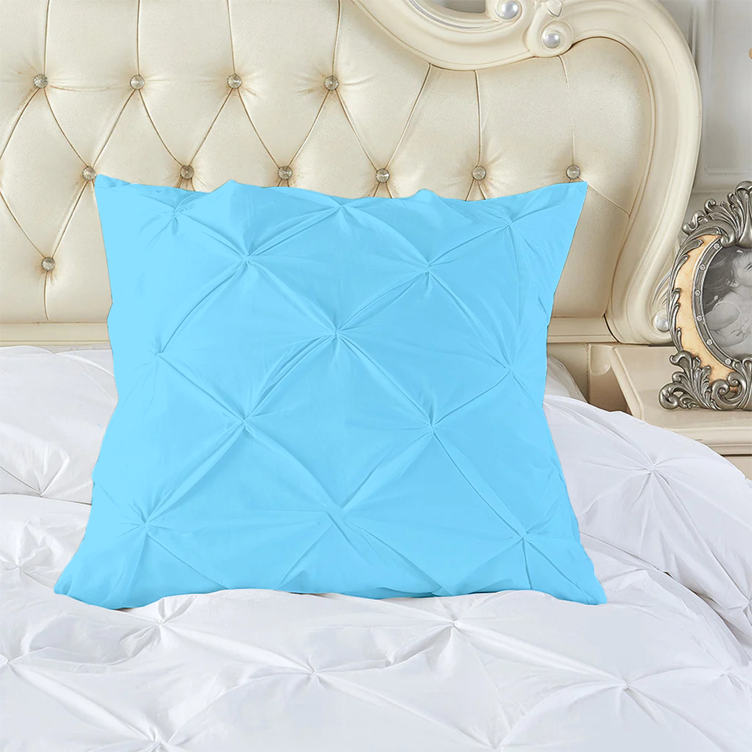 Light Blue Pinch Decorative Pintuck Euro Shams Bliss