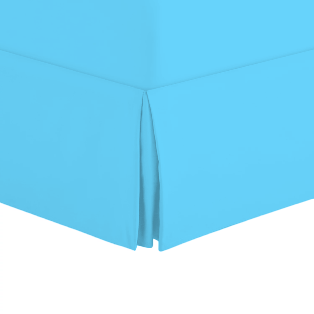Comfy Light Blue Bed Skirt - Split Corner