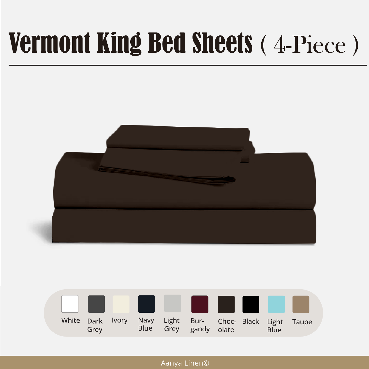 Vermont King Bed Sheets ( 4-Piece ) - 400 Thread Count