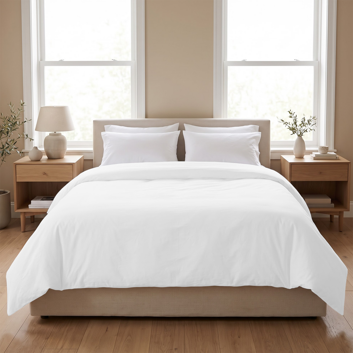 White 600 Thread Count Duvet Cover | 100% Cotton Sateen