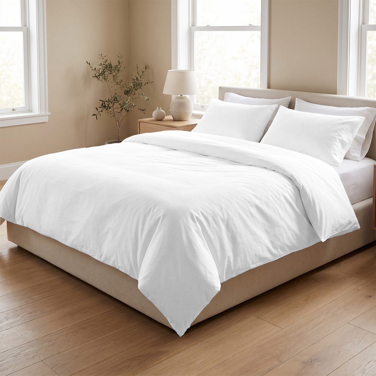 White 600 Thread Count Duvet Cover | 100% Cotton Sateen
