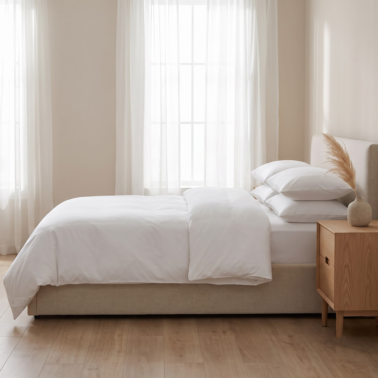 White Percale Cotton Duvet Cover