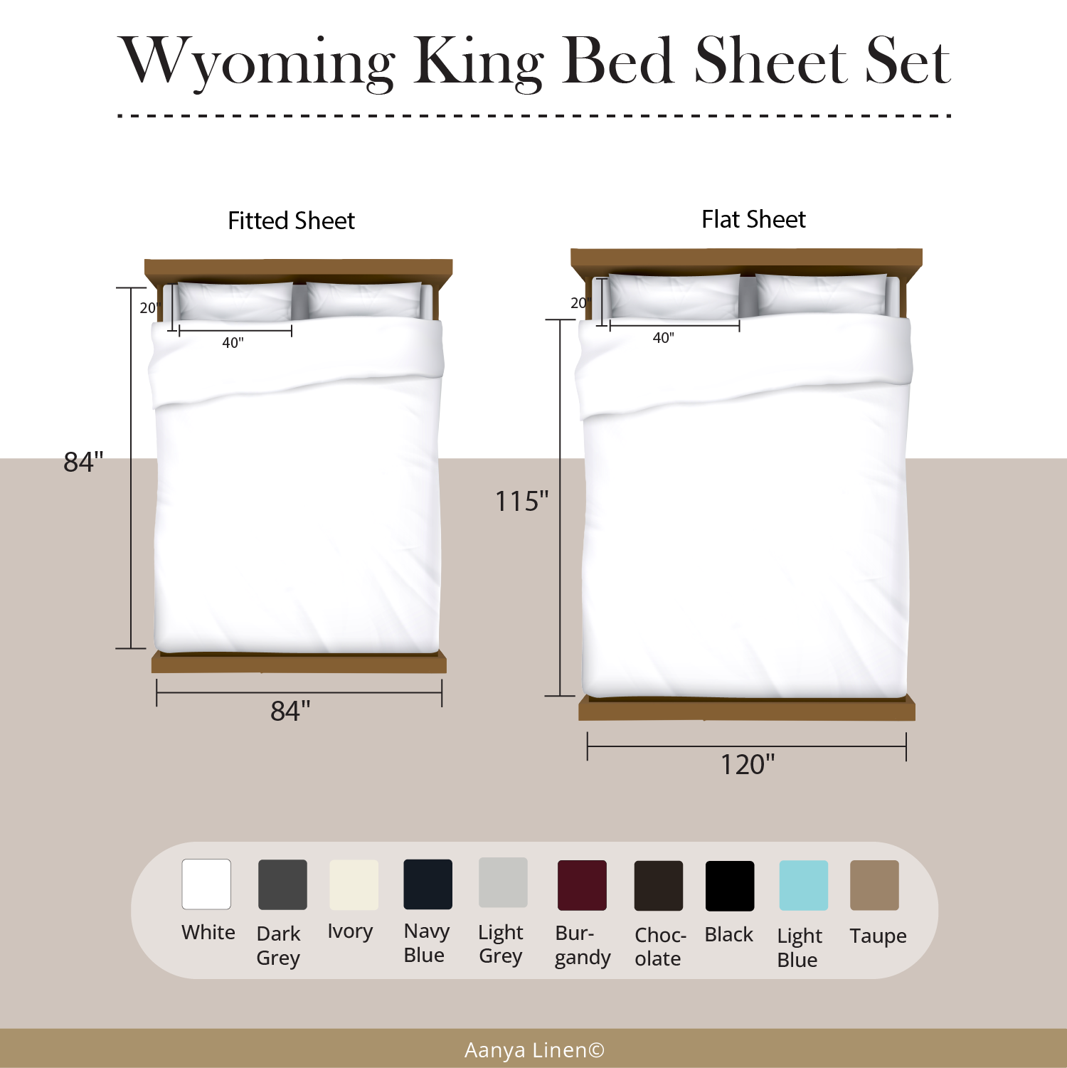 Wyoming King Bed Sheets Infographic