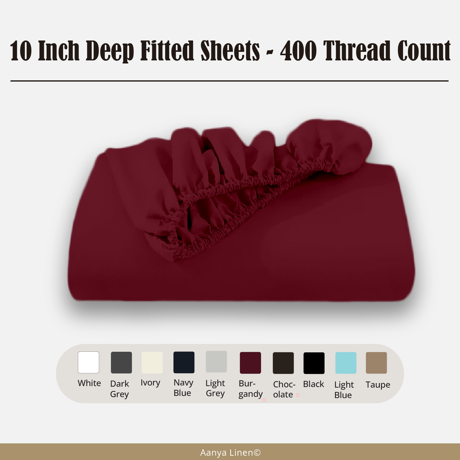 10 Inch Deep Fitted Sheets - 400 Thread Count