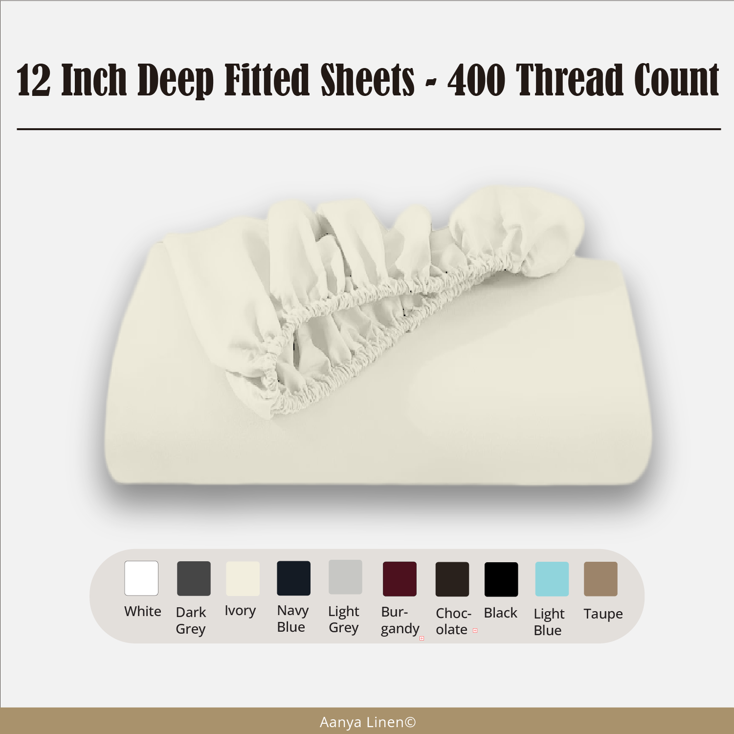 12 Inch Deep Fitted Sheets - 400 Thread Count