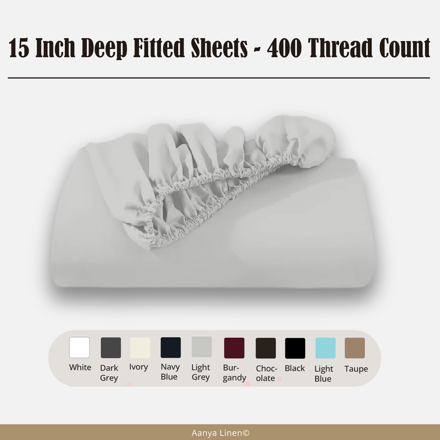 15 Inch Deep Fitted Sheets - 400 Thread Count