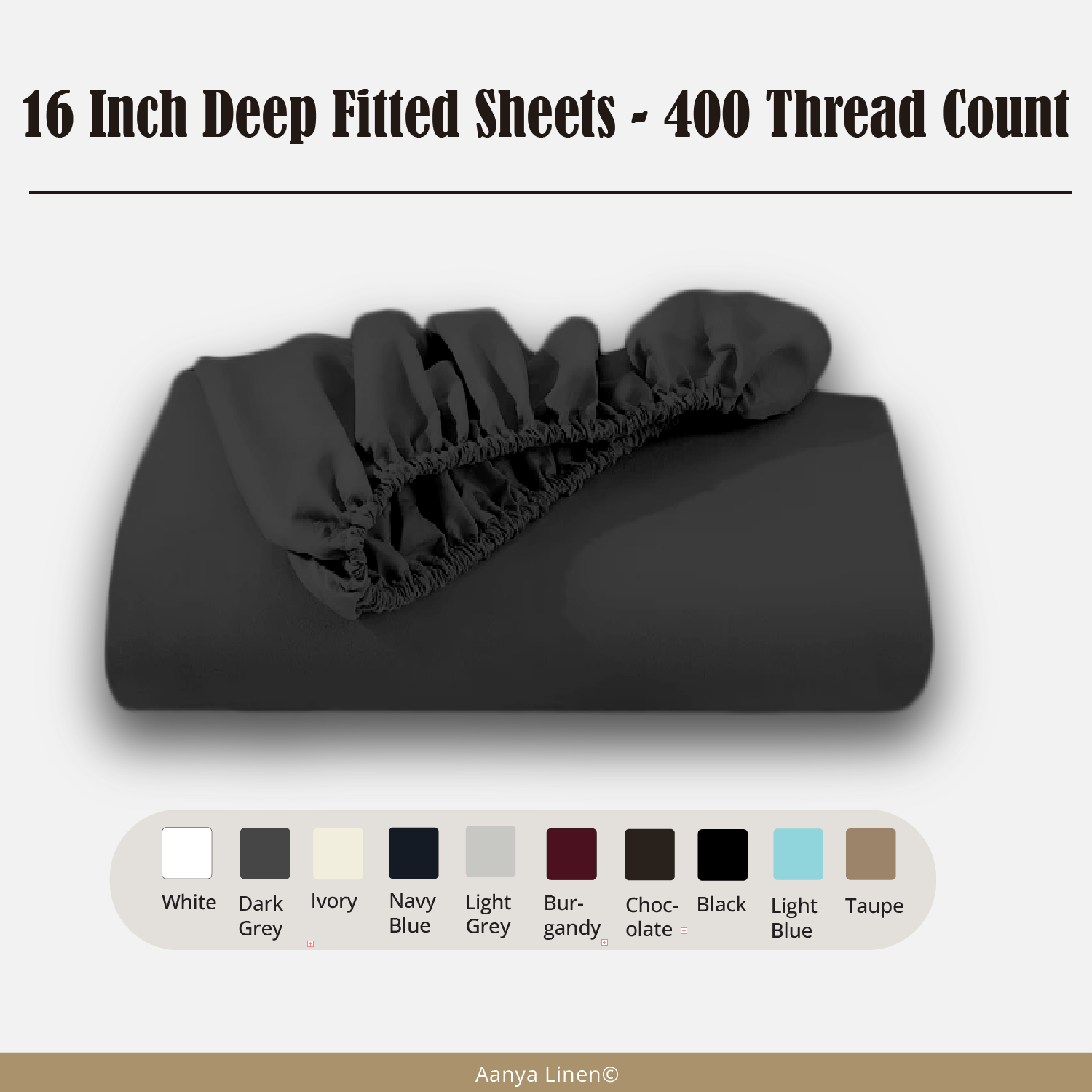 16 Inch Deep Fitted Sheets - 400 Thread Count
