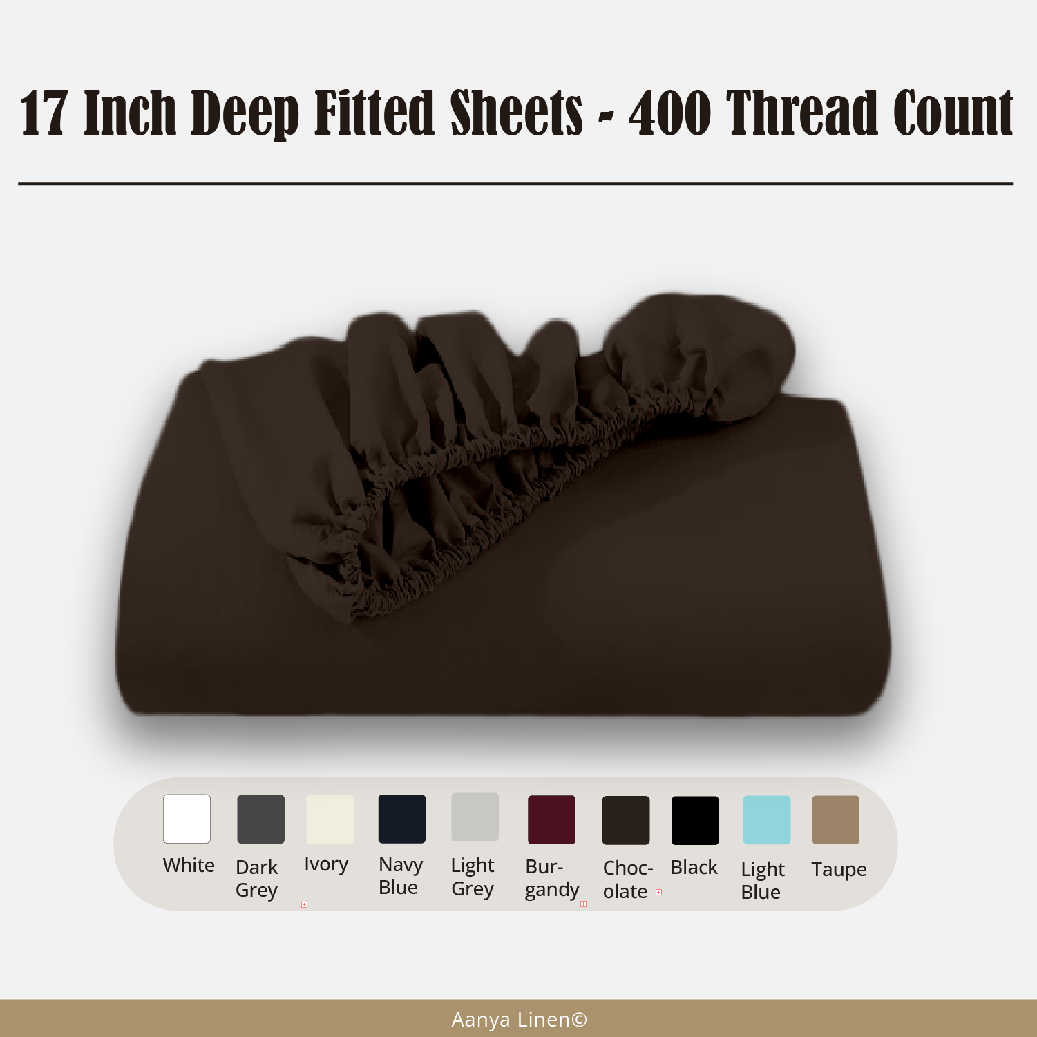 17 Inch Deep Fitted Sheets - 400 Thread Count