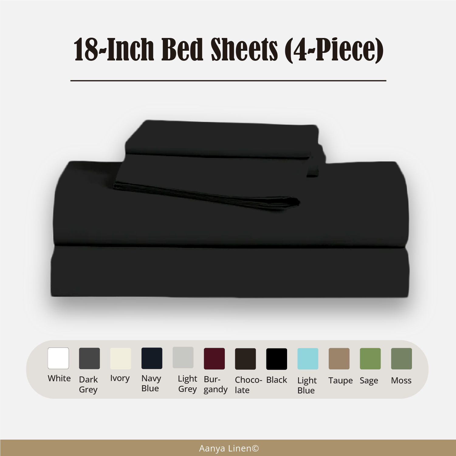 18 Inch Bed Sheets - ( 4-Piece )