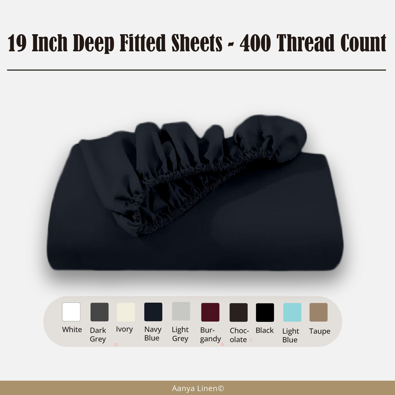 19 Inch Deep Fitted Sheets - 400 Thread Count