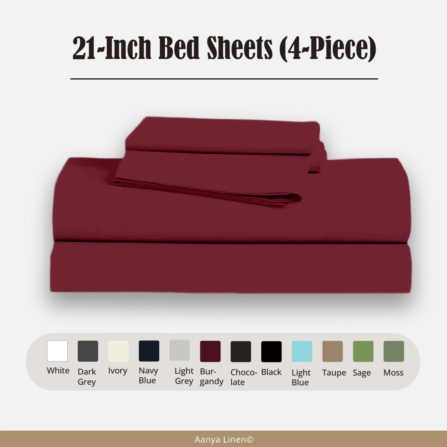 21 Inch Bed Sheets - ( 4-Piece )