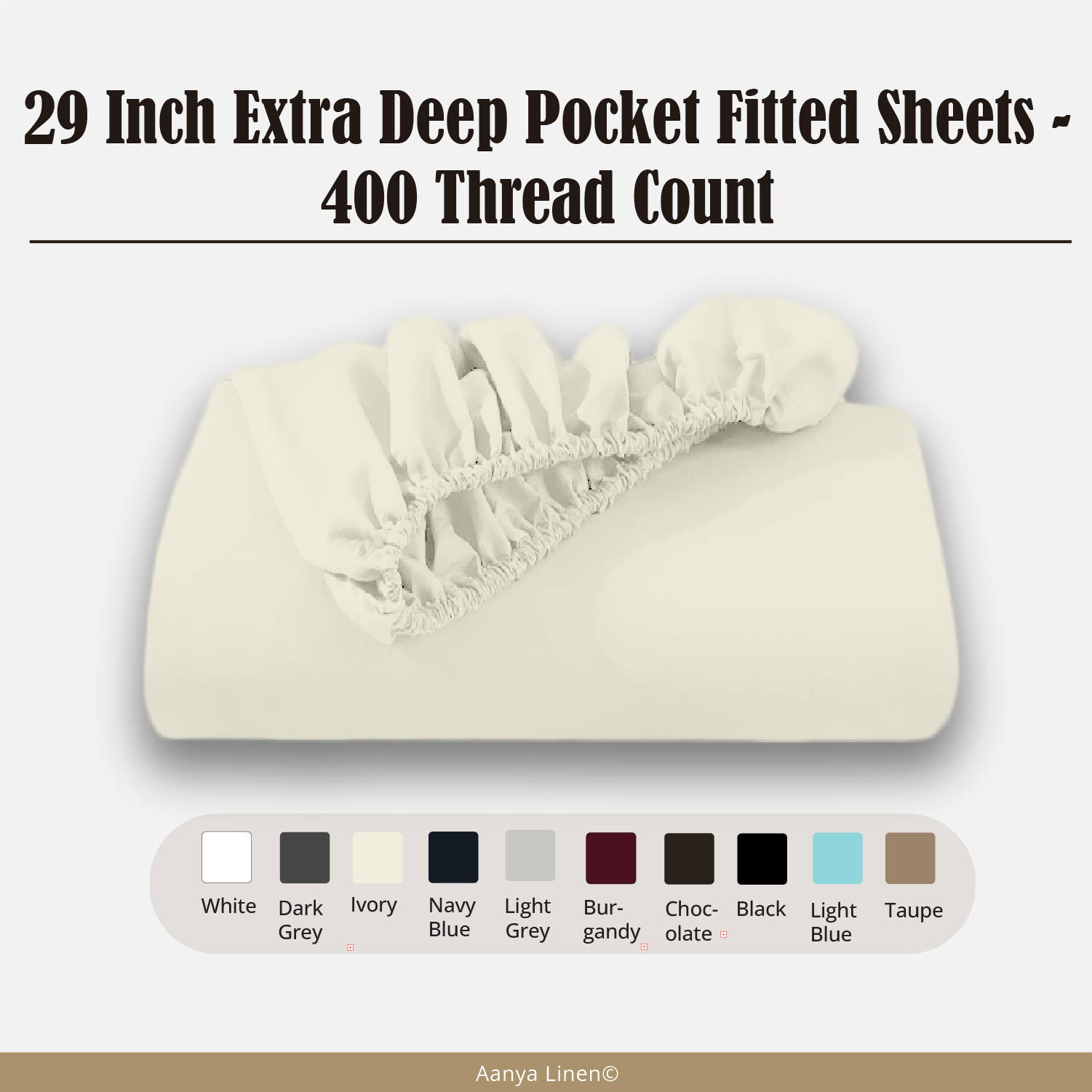 29 Inch Deep Pocket Fitted Sheet