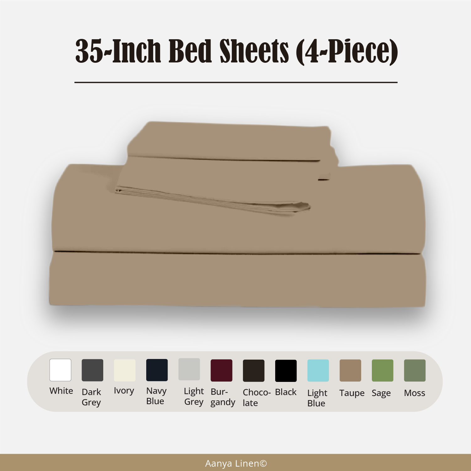 35 Inch Bed Sheets - ( 4-Piece )