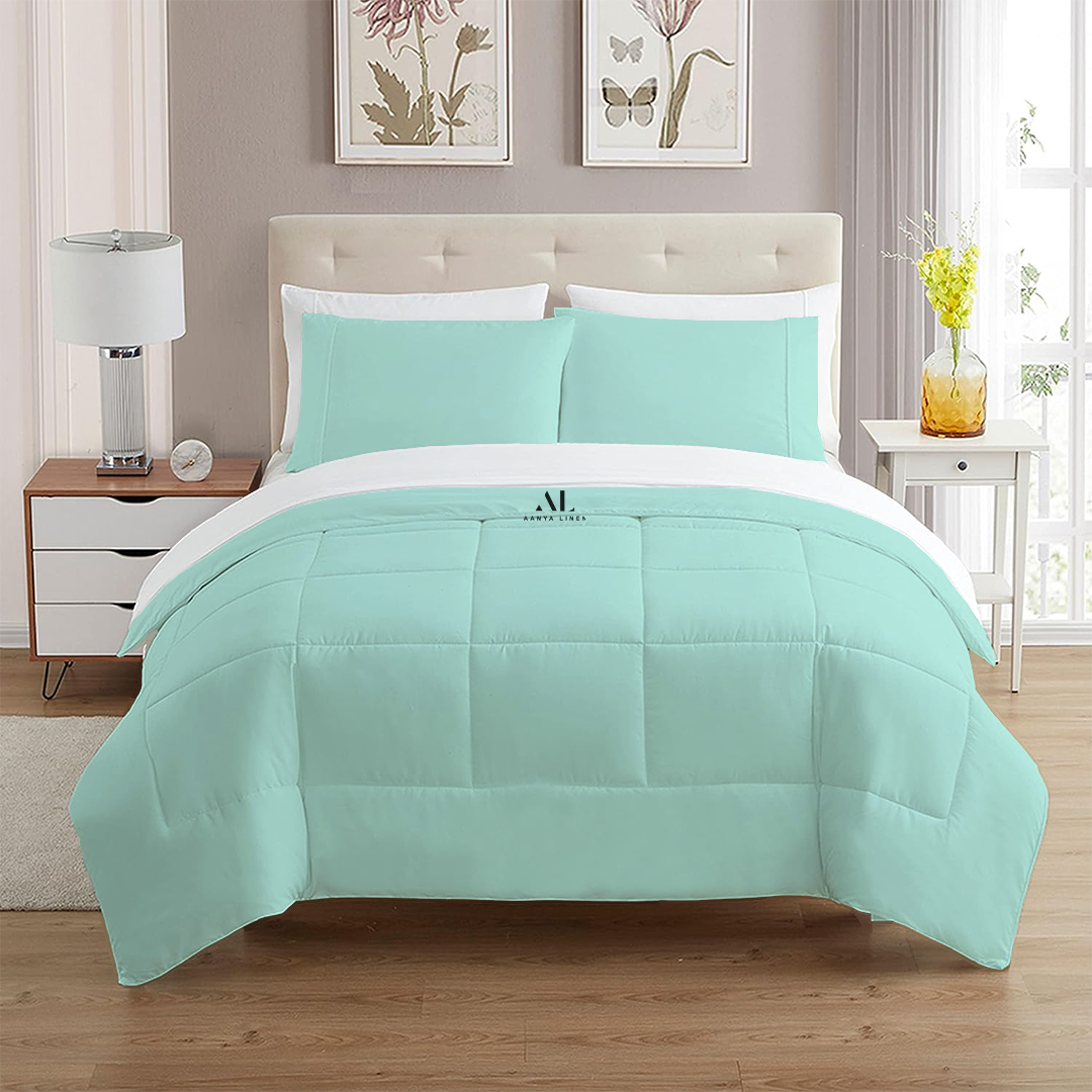 Aqua Blue Comforter Set Any Size Aanya Linen