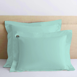 Aqua Blue Euro Shams Solid Comfy Sateen