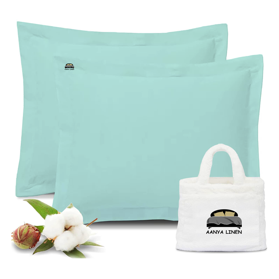 Aqua blue pillow shams cheap