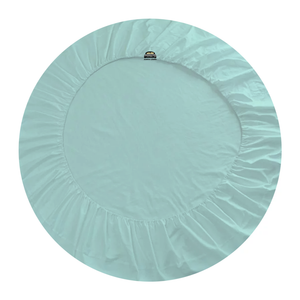 Aqua Blue Round Fitted Sheet Only Comfy Solid Sateen