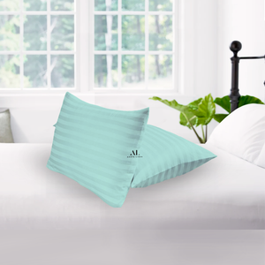 Aqua Blue Stripe Pillowcase Comfy Sateen