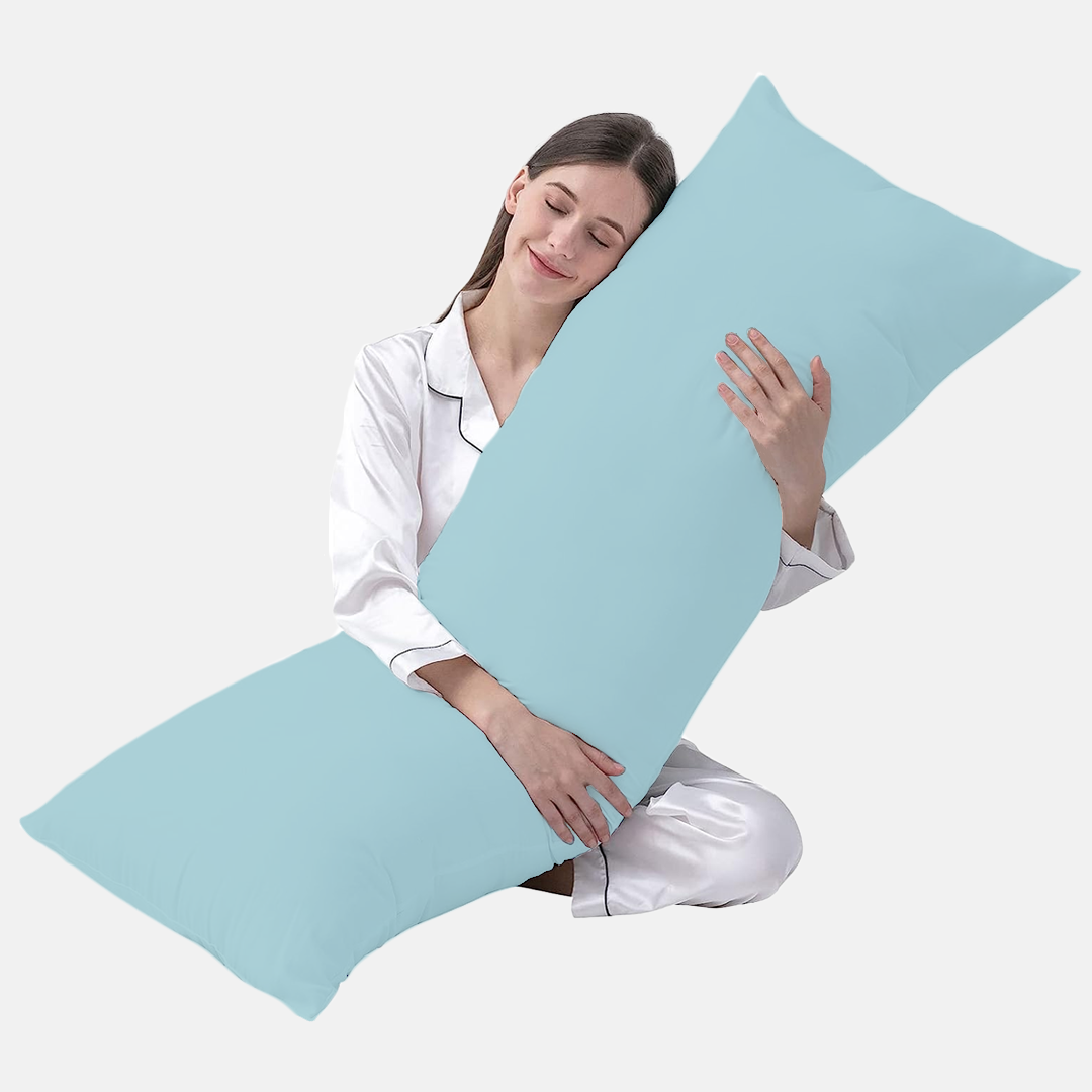 Aqua Blue Body Pillow Cover Solid Comfy Sateen