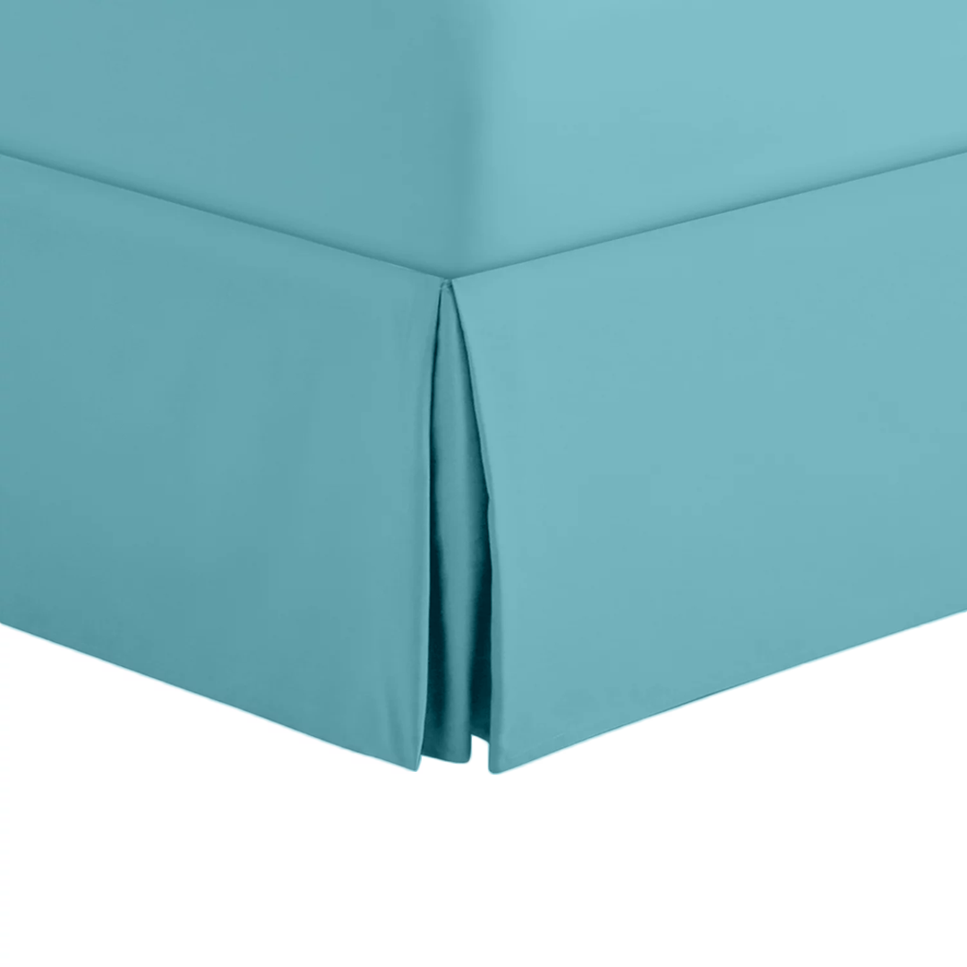 Comfy Aqua Blue Bed Skirt - Split Corner