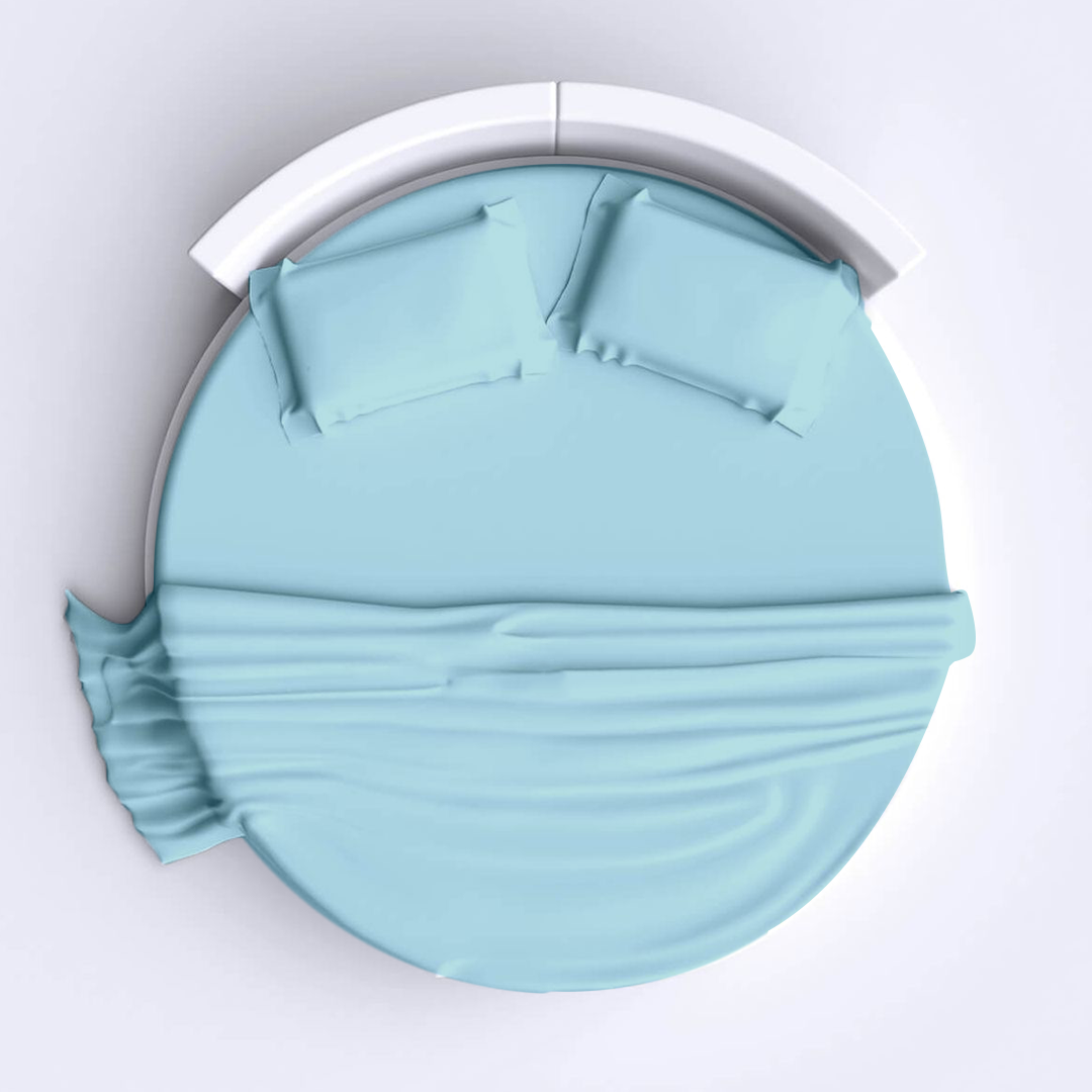 Aqua Blue Round Bed Sheets Set Solid Comfy Sateen