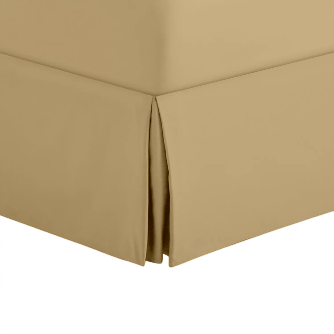 Beige Bed Skirt Solid Comfy Sateen